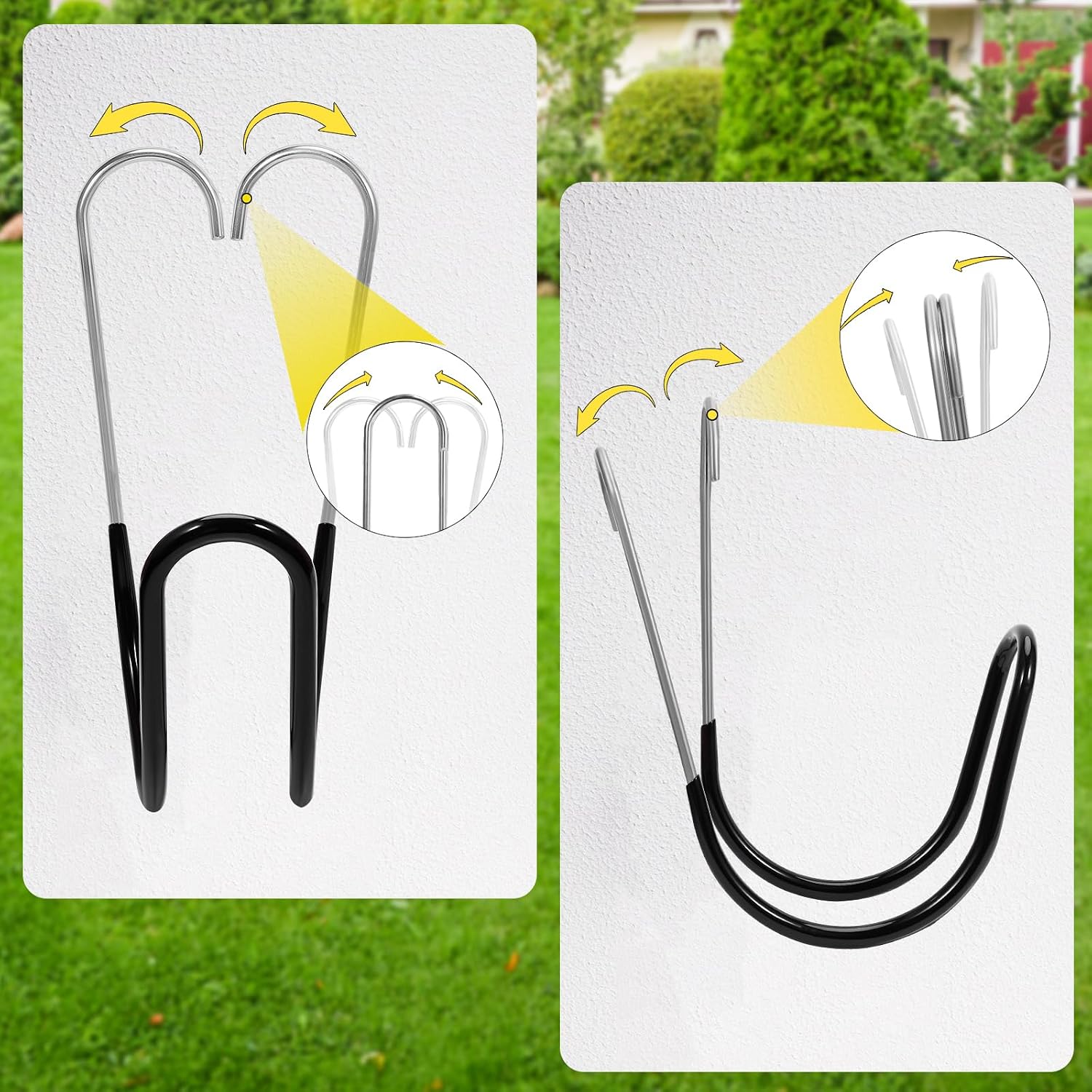 Garden Hose Holder Water Hose Hanger Wall Mounted,304Stainless Steel Solid Hose Hook Holds Up To 50Ft Garden Hose, Expandable Hose, Water Hose(Black Paint 1Pcs)