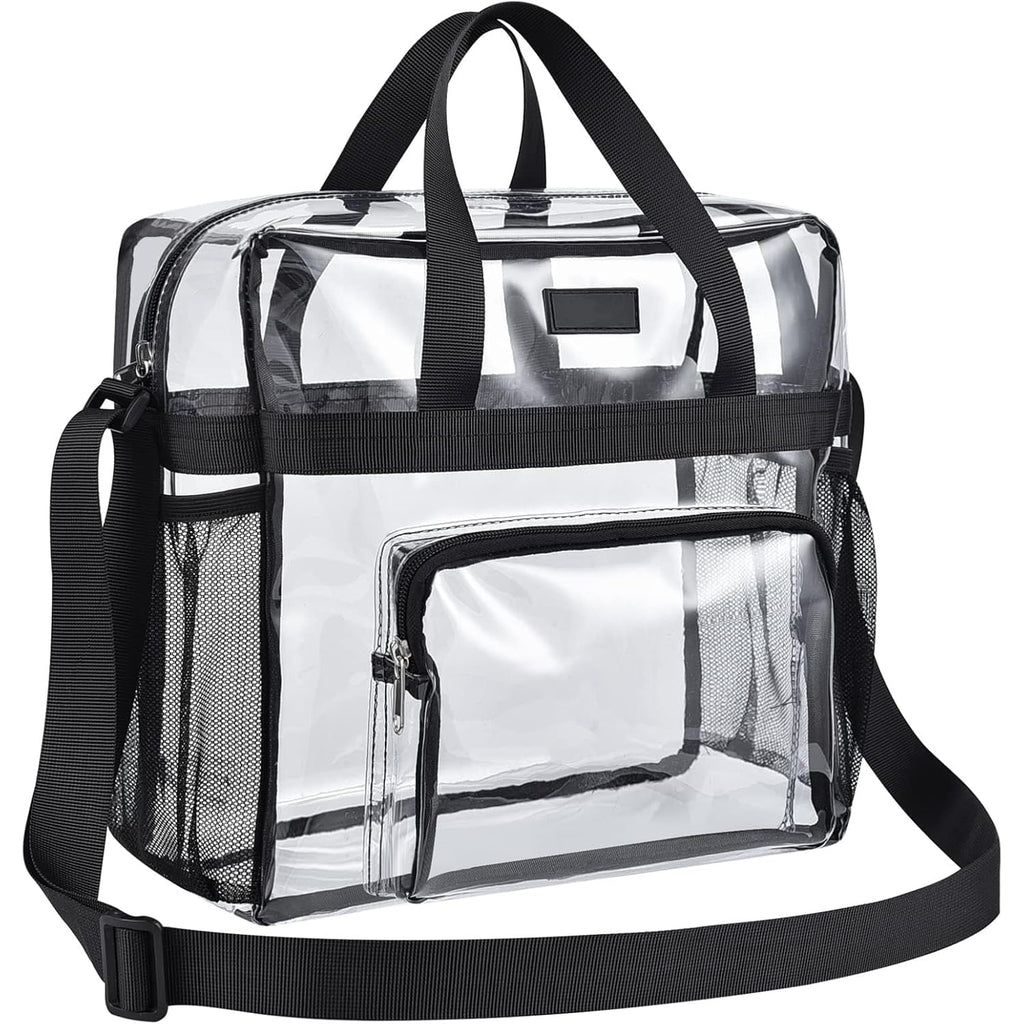 Bagenius Clear Tote Bag Stadium Approved, Game Day Satchel Bag with ‌Non-detachable Reinforced Strap for Concert, Work, Sport
