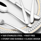 49-Piece Silverware Set with Organizer, Heavy Duty Stainless Steel Flatware Set for 8, Cutlery Utensil Sets with Steak Knives, Rust-proof, Mirror Polished, Dishwasher Safe, Heavy Duty