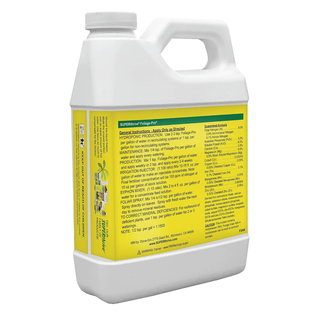 Dyna Gro Foliage Pro 32Oz 1 Quart Liquid Plant Dyna Gro Fertilizer Bloom Grow