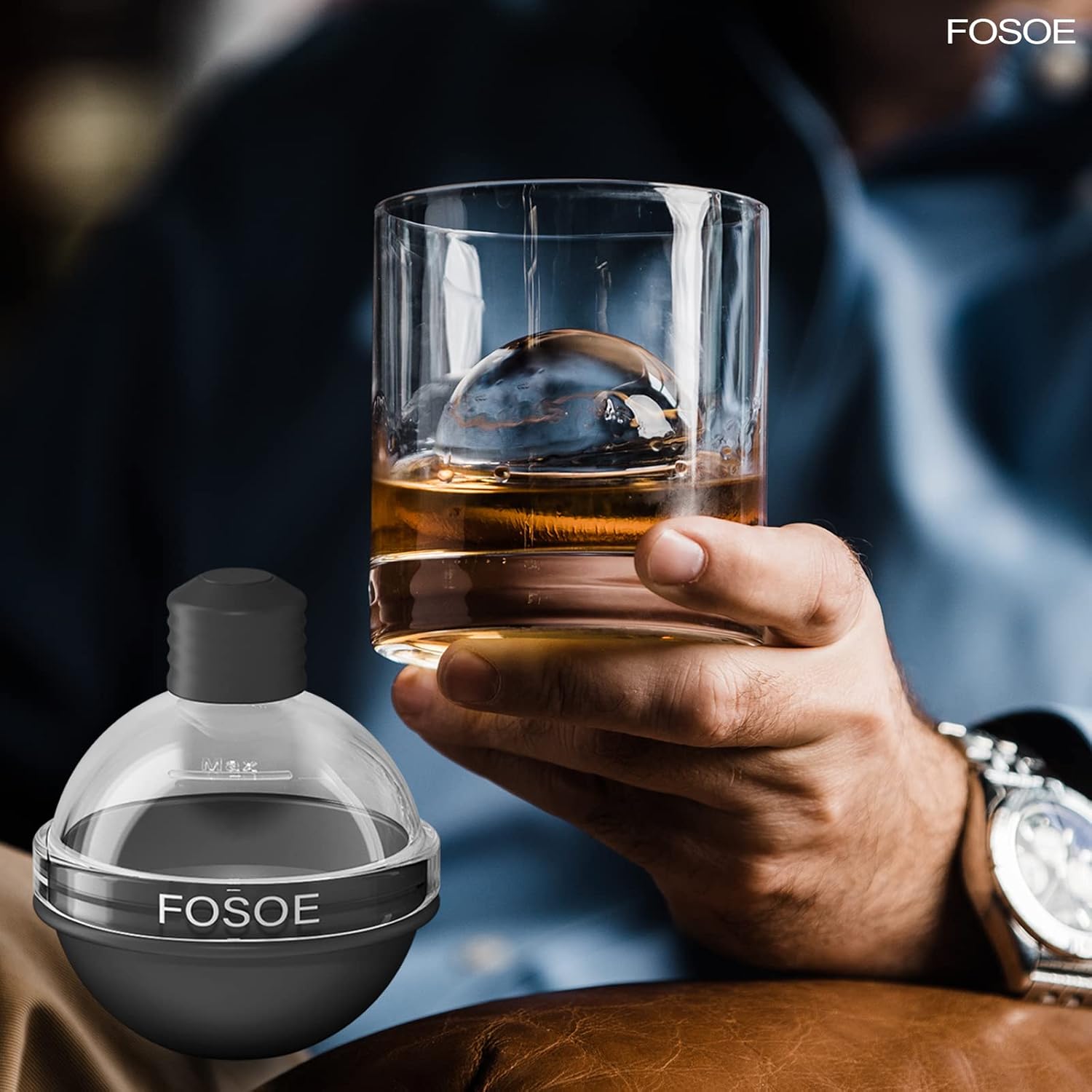 Silicone Ice Ball Molds For Whiskey - Set Of 4 Round Makers With Lids For Cocktails, Bourbon, And Drinks
