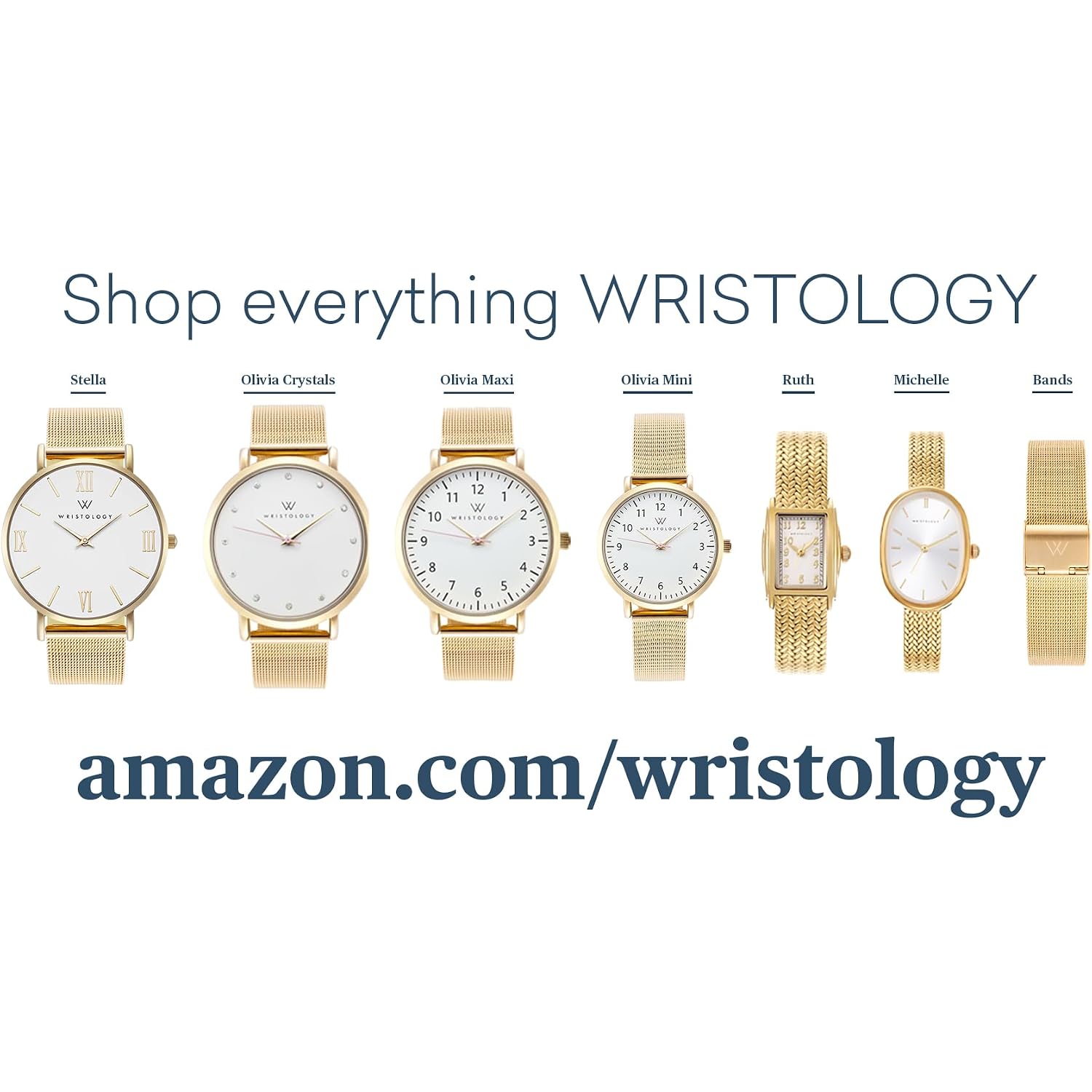 Maxi Crystal Womens Watch - Interchangeable Genuine Leather Band - Large Easy To Read Watch With Second Hand For Women, Nurses, Teachers Moms