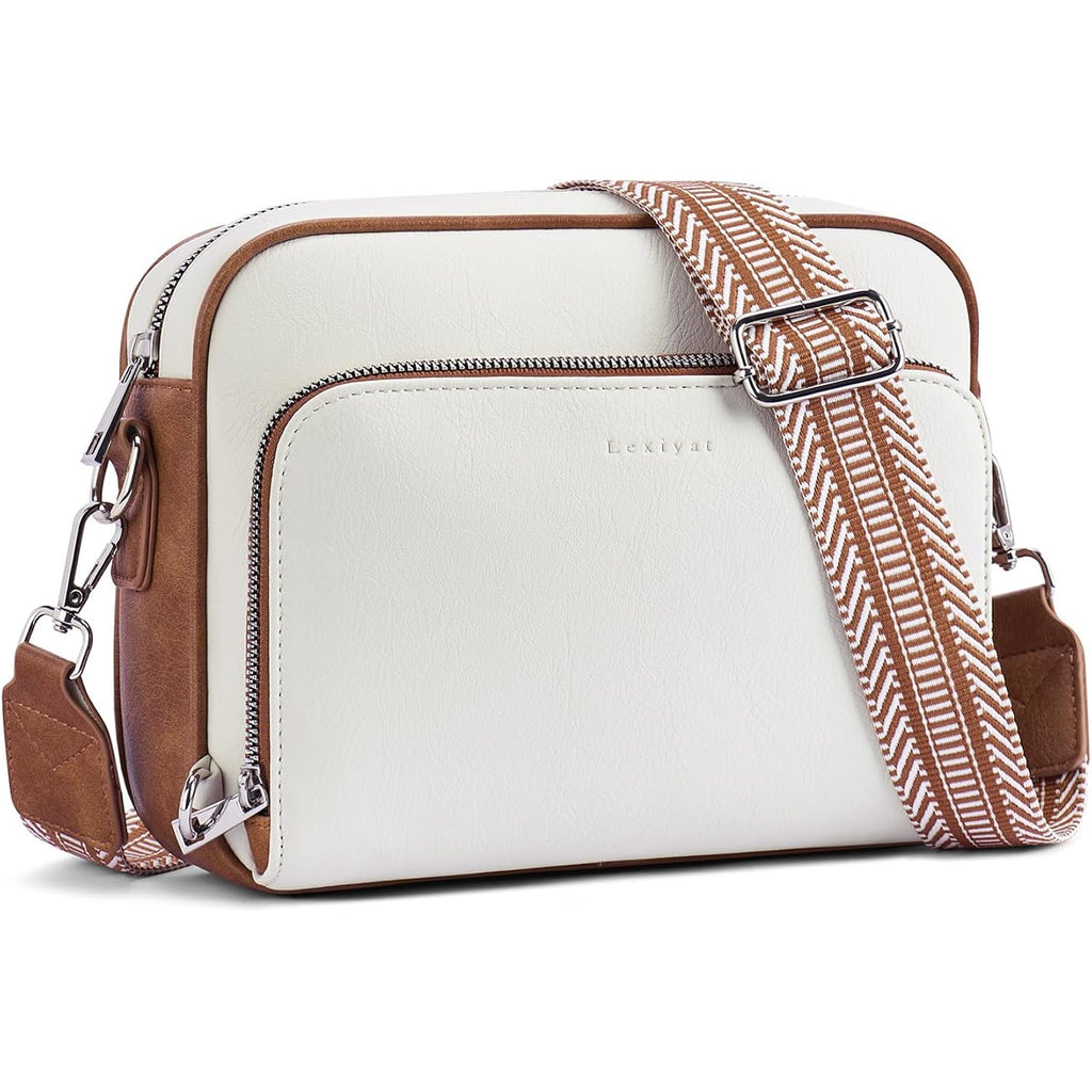Crossbody Purses For Women Vegan Leather Travel Anti Theft Bags Guitar Strap Shoulder Purse With Built In Wallet