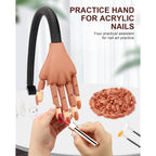 Practice Hand for Acrylic Nails, Flexible Nail Practice Hands Magnetic Fake Hands for Nails Practice, Movable Nail Mannequin Hand with 200PCS Nail Tips for Beginners