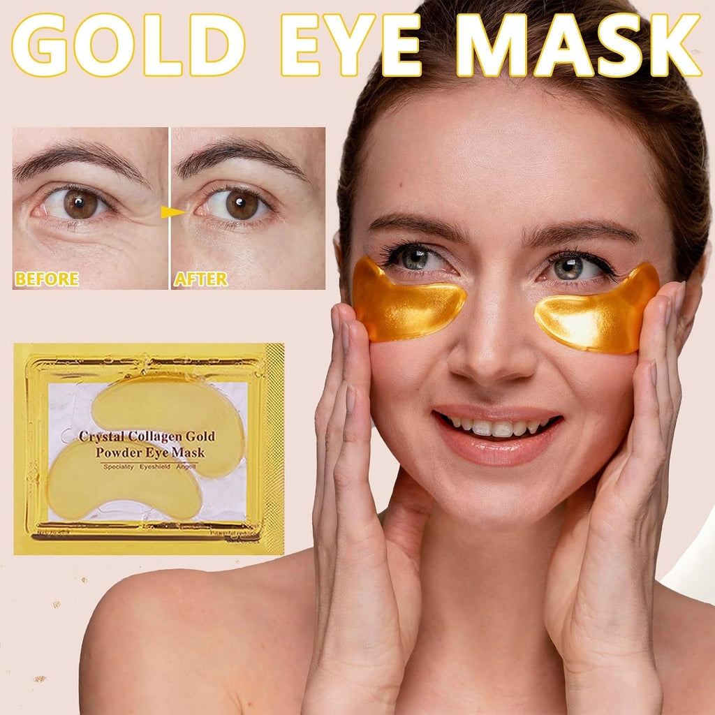 40 Pairs Lip Mask & Eye Mask, 24K Gold Gel Crystal Collagen Under Eye Patches For Puffy Eyes, Bachelorette Party Favors, Bridesmaid Gifts, Galentines Day Gifts, Bulk Mothers Day Gifts For Women