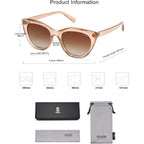 SOJOS Trendy Polarized Sunglasses for Women,Retro Cat Eye Womens Sun Glasses SJ2221 Crystal Brown