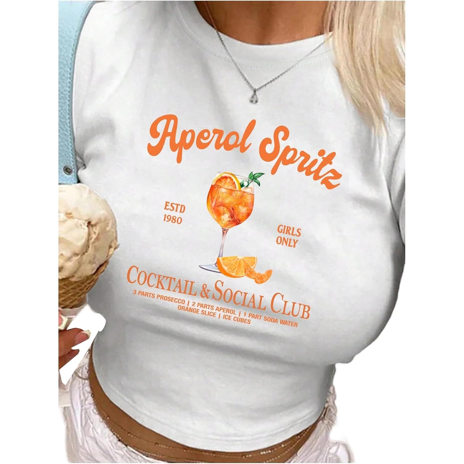 SweatyRocks Women's Tequila Print Y2k Slim Fit Crop Top Slogan Graphic Cute Short Sleeve T Shirts Orange White