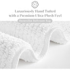 Madison Park Splendor Reversible 100% Cotton Tufted Bathroom Rug-3000 GSM Hotel Quality Luxurious Plush Medium Pile Bath Mat Absorbent, Quick Dry, Shower Room Décor, 21x34, White