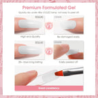 ROSALIND White Poly Extension Gel, 2 PCS 2 oz White Poly Nail Gel kit Nail Builder for Opal Nail Art Decoration, Nail Thickening Poly Nail Gel Tube Easy to DIY Use Need UV Lamp