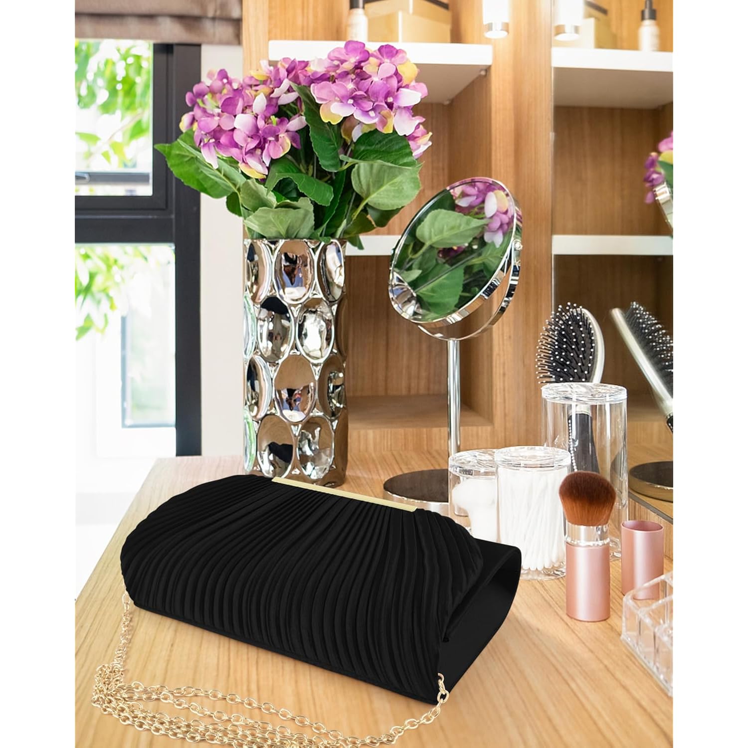 TINDTOP Clutch Purses for Women Evening Handbags for Formal Wedding Party Cocktail Prom Crossbody Shoulder Envelope Bag