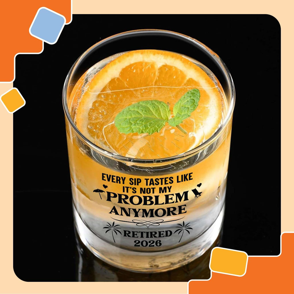 NewEleven Retirement Gifts For Men 2026 - Coworker Leaving, Goodbye Gift, Farewell Gifts For Coworkers, Friends, Dad, Grandpa - Retirement Gift For Men From Friend, Family, Colleague - Whiskey Glass
