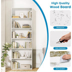 71" Tall 6-Tier Bookshelf, Large Open Display Bookcase With Ample Storage, Floor Standing Book Shelf For Living Room, Home Office, Bed Room, White