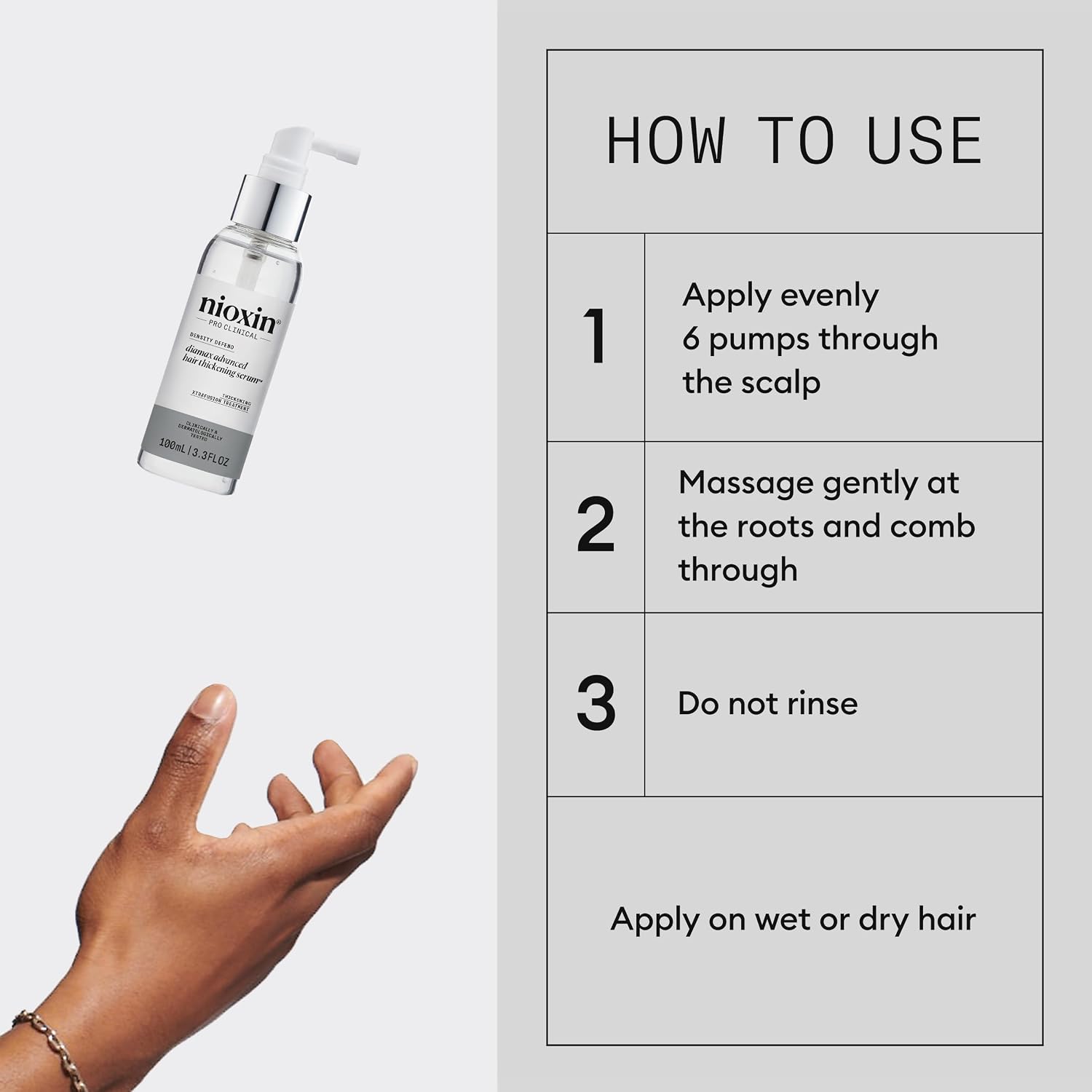 Nioxin Hair Thickening Serum | Night Density Rescue Serum | Density Defend Diamax Advanced | For Thicker, Fuller-Looking Hair | Against Breakage