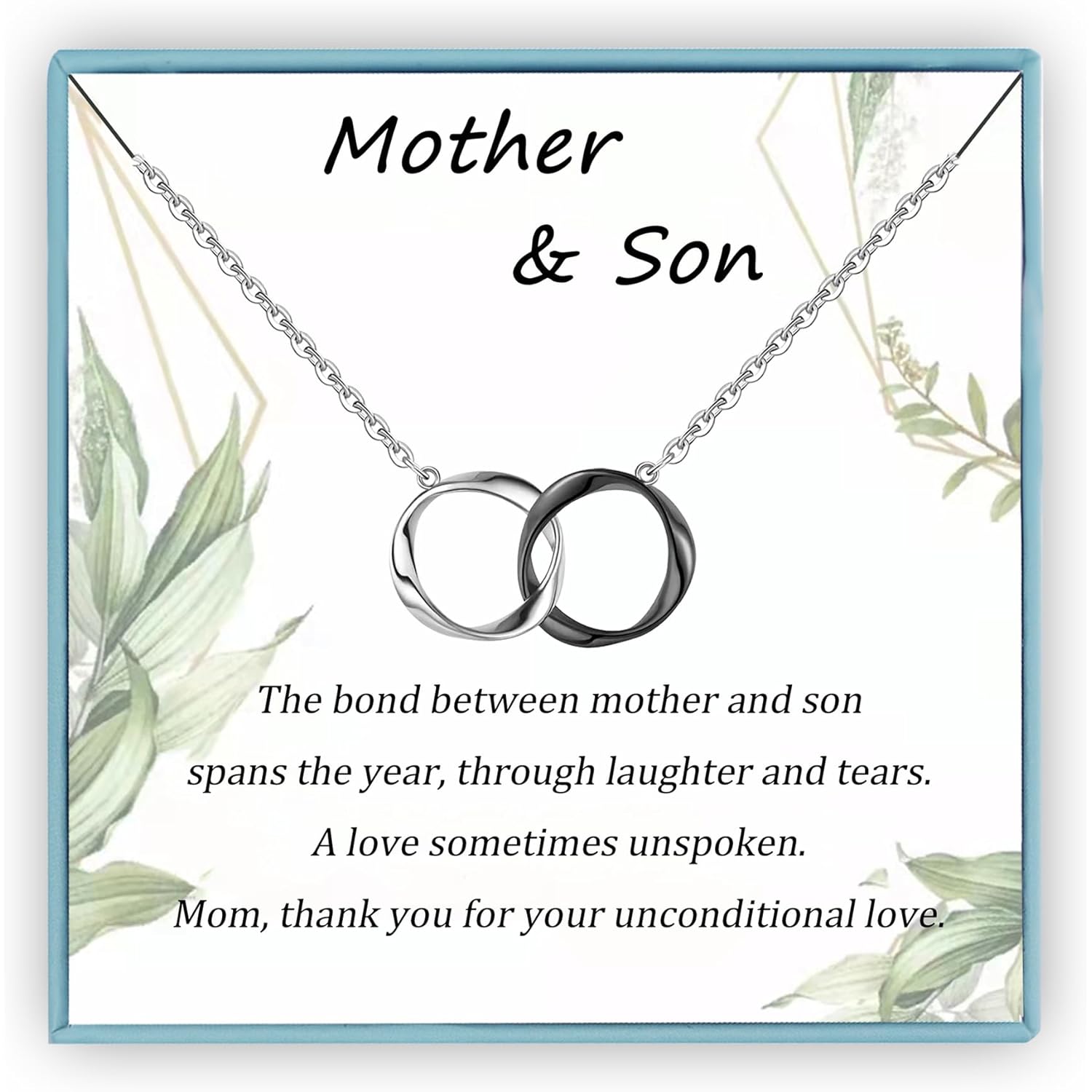 Sereney Sterling Silver Mother Day Gift for Mom, Mom Gift from Son, Mother Daughter Necklace as Giift for Daughter Mommy, Mothe r Son Necklace as Mommy Birthday, Mama Present from Daughteer