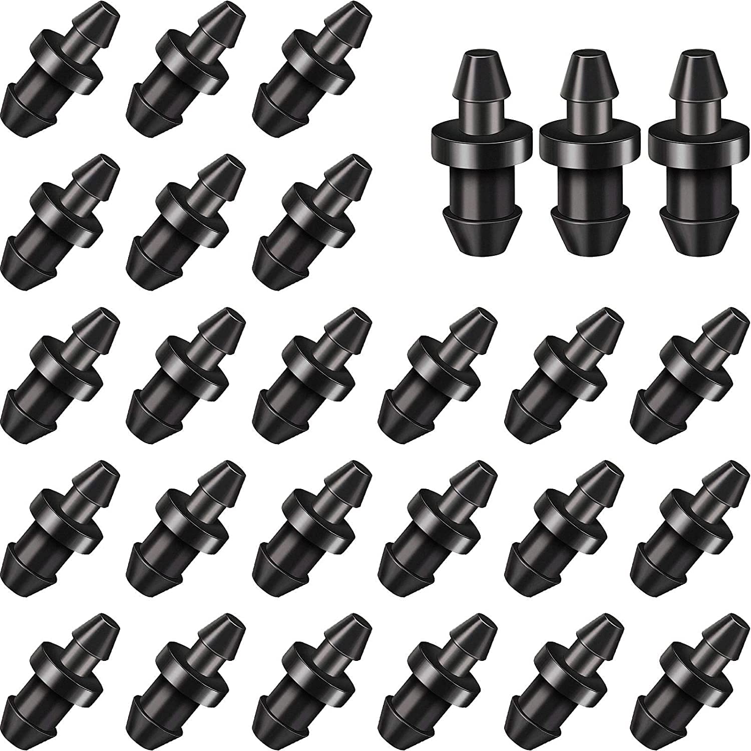 60 Pieces Drip Irrigation 1/4" Barbed Tubing End Plugs,Barbed Connectors End Cap For Drip Or Sprinkler Systems