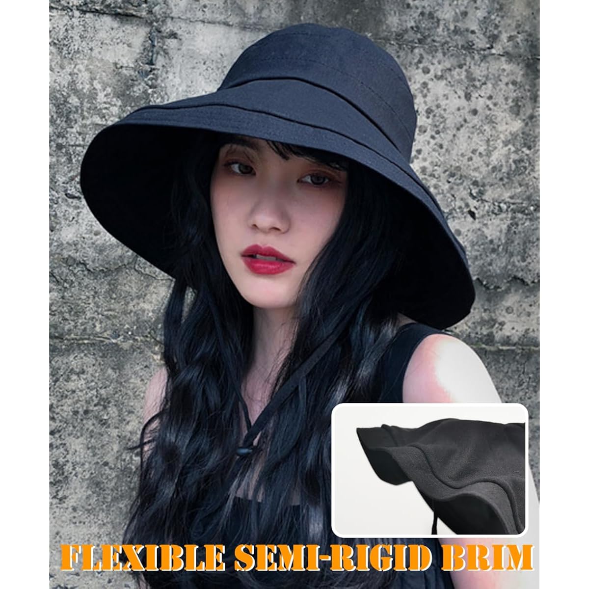 Wide Brim Sun Hat for Women, UV Protection Bucket Hat with Adjustable Strap, Packable Travel Friendly Summer Hat