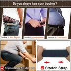 2-Pack Elastic Stretch Belt, Men’S All Size No Metal Nylon Tactical Hiking Belt
