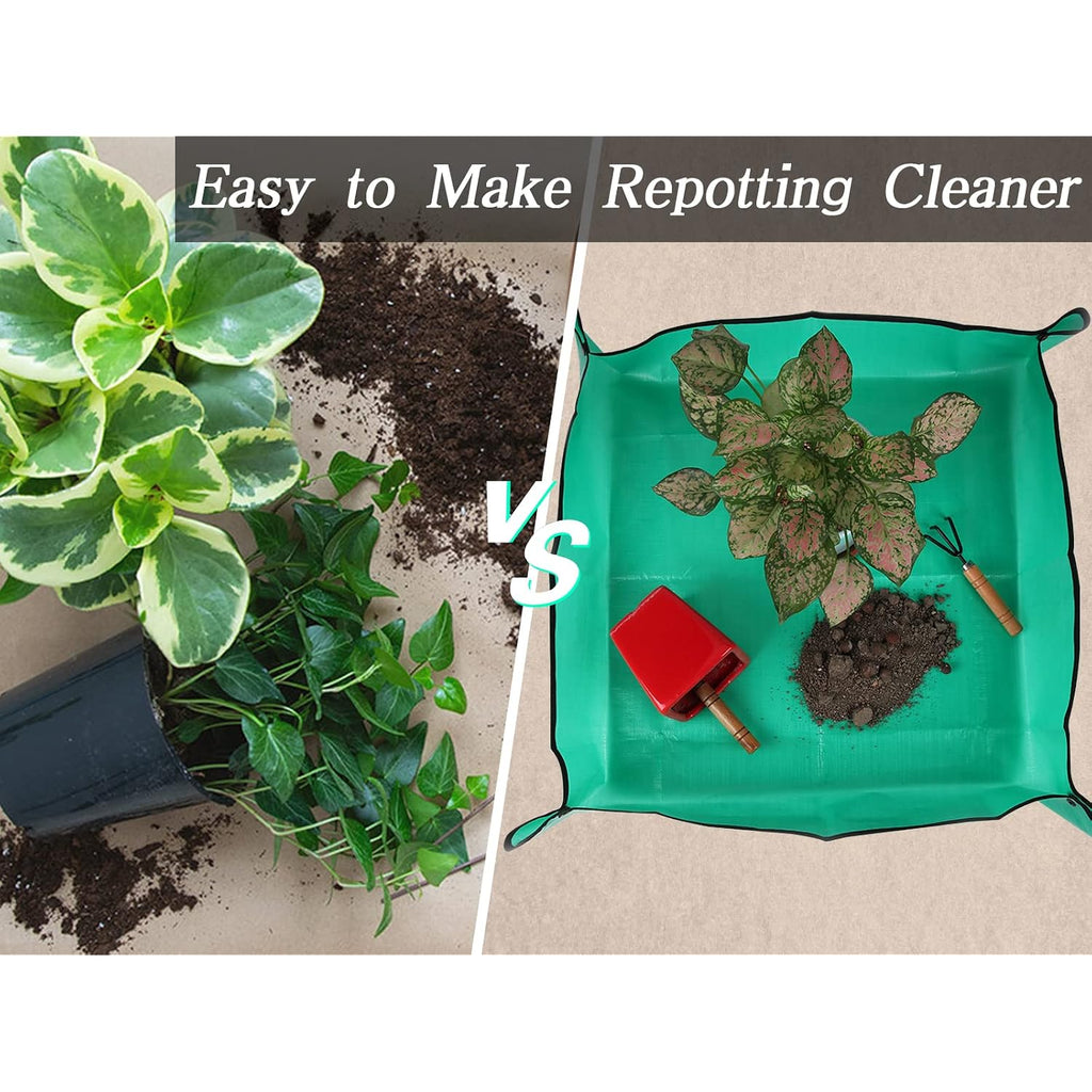 Plant Repotting Mat For Indoor Plants Potting Soil Mix, Waterproof Plant Repotting Tray, Potting Mat Gardening Tray For Indoor Potting Succulents Cactus Orchid Pots, Garden Gift(26.8"X26.8")