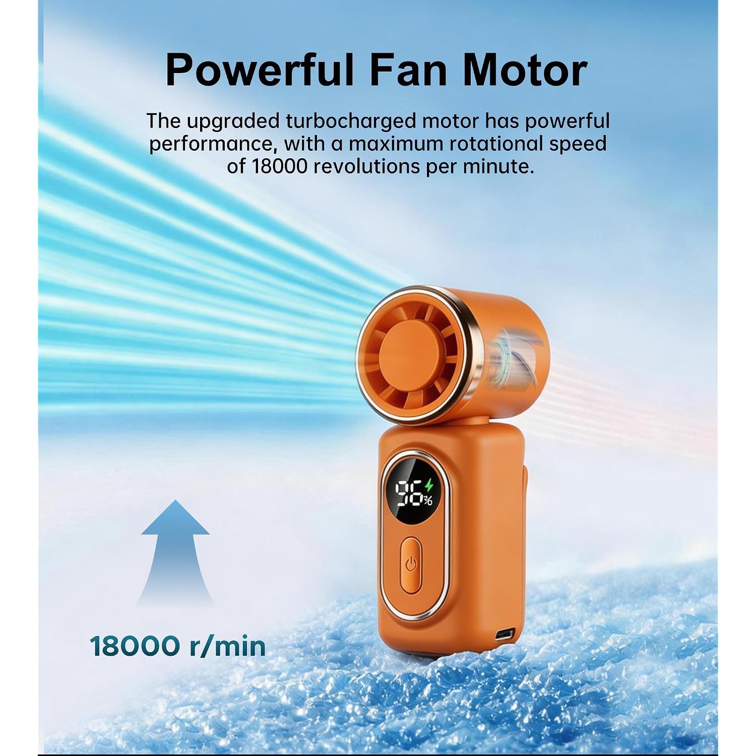 Portable Handheld Small Fan, With Built-In Fixed Clamp, Featuring 6-Speed Adjustable High-Speed Personal Fan, Led Display Screen, Rechargeable, Suitable For Use In Makeup, Travel, Indoor And Outdoor