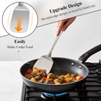 2Pcs Metal Spatula Set - Stainless Steel Spatula Solid & Slotted Turner Flipper For Kitchen Use, Heat Resistant Kitchen Cooking Utensils For Flipping Fish, Eggs, Pancakes, Dishwasher Safe