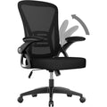 Naspaluro Home Office Desk Chair Mid Back With Adjustable Height Dark Black