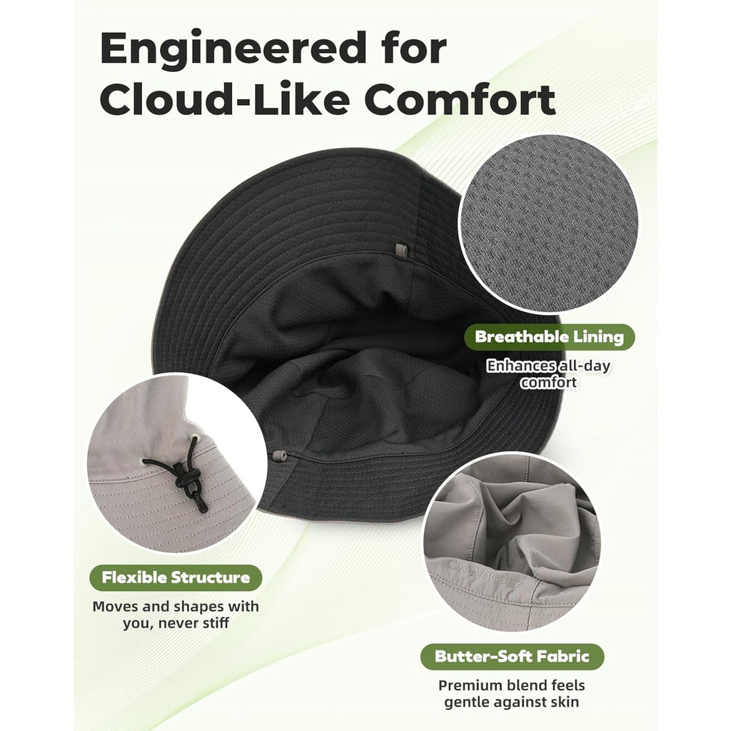 Cooling Bucket Hat For Women Men,Lightweight Wide Brim Sun Hat For Beach,Golf, Fishing,Moisture-Wicking&Foldable