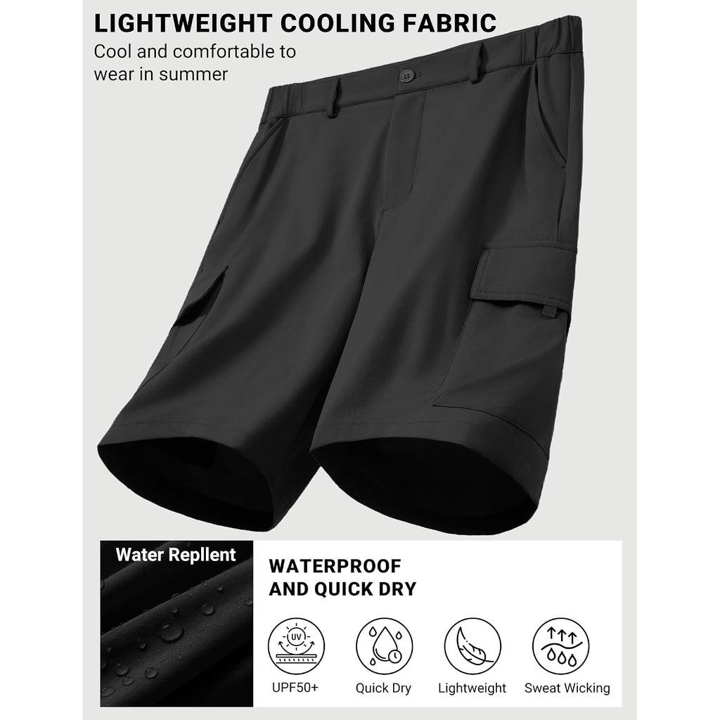 Coofandy Mens Casual Shorts 9" Lightweight Cargo Shorts For Golf Hiking Work Fishing With 5 Pockets