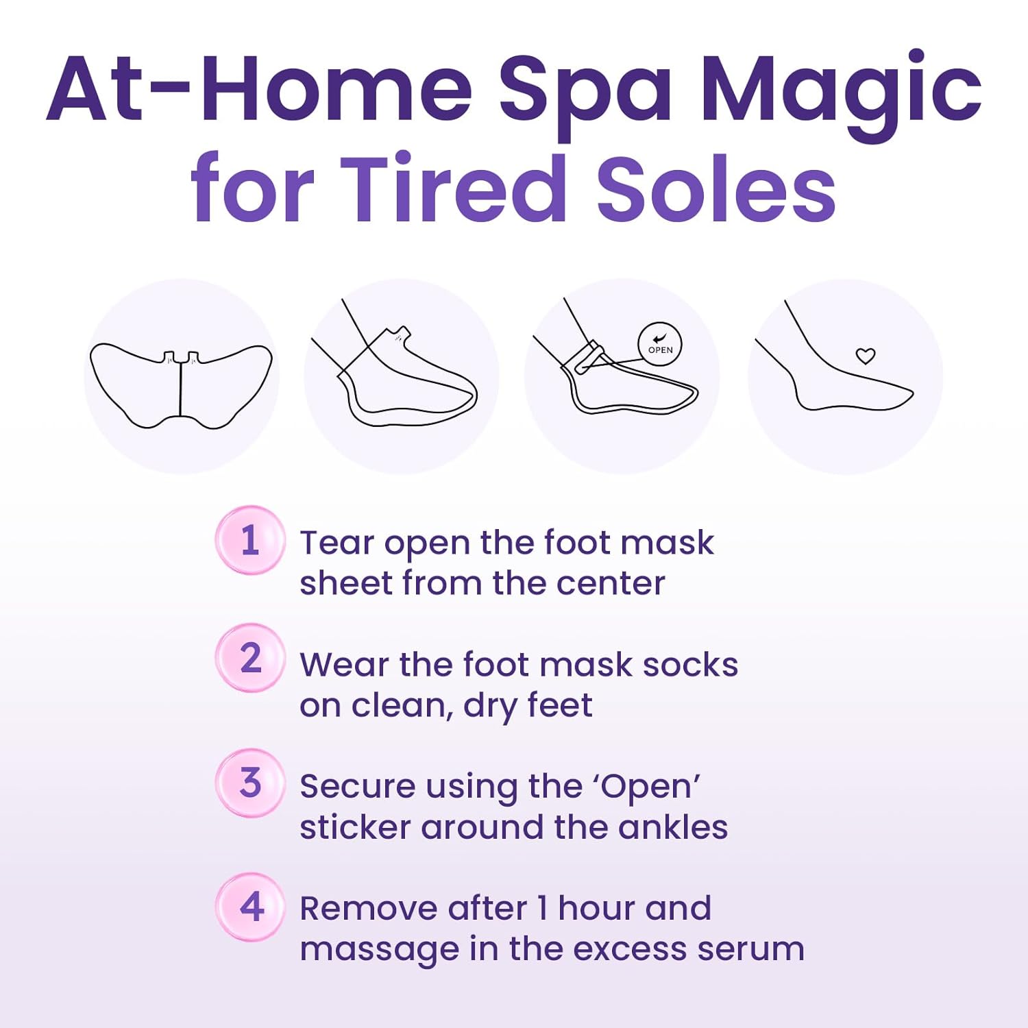Foot Peeling Mask (6 pairs) Exfoliating Foot Mask for Dry Cracked Feet with Lavender & Shea Butter, Dead Skin & Callus Remover for Feet, Exfoliating Socks for Women & Men, One Size Fits Most