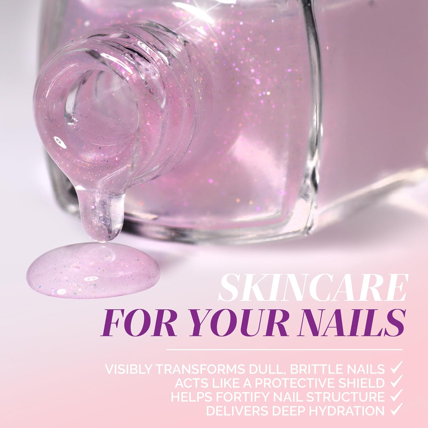 LONDONTOWN Glow Getter Nail Luminizer – One-Step Nail Treatment with Hexanal & Shimmer for Stronger, Healthier, Glossier Nails, No Base or Top Coat Needed, 0.4 Fl Oz