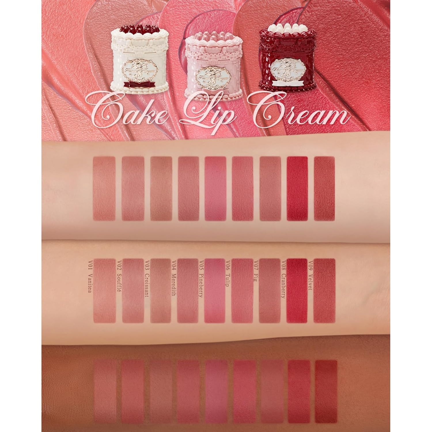 Flower Knows Strawberry Cupid Cake Lip Cream,Long Lasting Soft Pink Matte Lipstick,Hydrating Lip Stain,Transfer & Smudge-Proof Velvet Liquid Lipstick for Girls&Women,0.17 Fl Oz(V05 Pineberry)