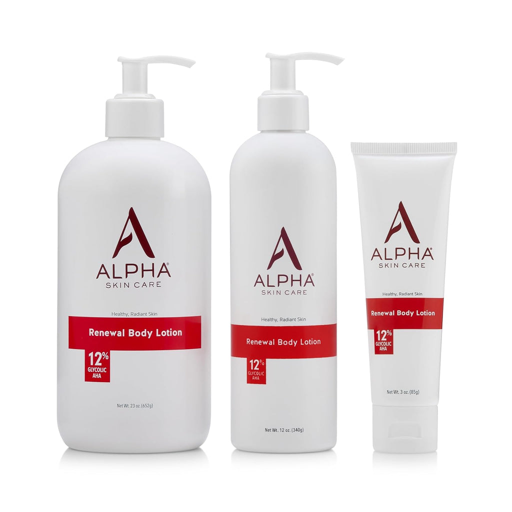 Alpha Skin Care Revitalizing Body Lotion, 12% Glycolic Aha, Simple & Effective Daily Moisturizer Hydroxy Acid, Hydrates & Exfoliates For Soft, Smooth Skin, Anti-Aging, Travel Size, 3 Oz