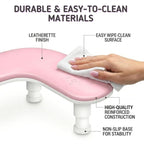 U Shaped Arm Rest for Nails Tech with Rotating Phone Holder - Adjustable Nail Arm Rest with Phone Holder - Detachable Manicure Hand Pillow for Salon or Home Use (Pink)