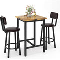 Recaceik 3 Piece Pub Dining Set, Modern Bar Table And Stools For 2 Kitchen Counter Height Wood Top Bistro Easy Assemble For Breakfast Nook Living Room Small Space Restaurant