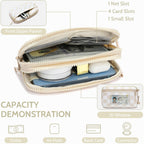 Fodoko Wristlet Wallets For Women Nylon Quilted Wallet With 4 Zippers,Travel Credit Card,Holder Cell Phone Organizer