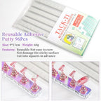 BQAN 2 Set Nail Holder for Painting Nails, Aurora Acrylic Nail Stand for Press on / Fake Nail Tips Training / Nails Display with 96 Pcs Reusable Display Clay