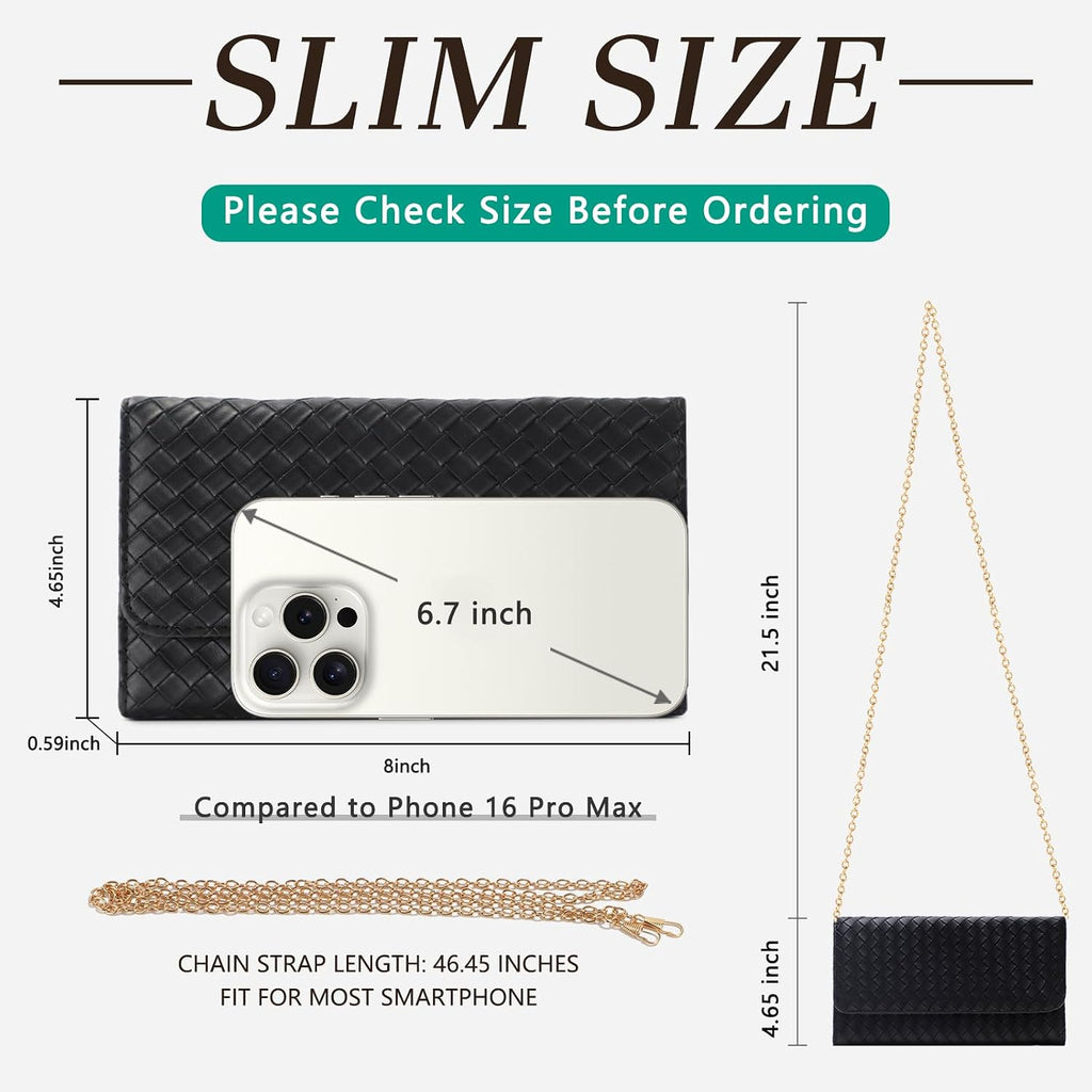 U+U Small Crossbody Bags For Women, Cell Phone Purse Mini Clutch Bag With Removable Chain, Card Slots - Lightweight Purse