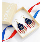 250th Anniversary Dangle Earrings for Women, Patriotic American Flag Teardrop Womens Earrings for 4th of July, Independence Day Party Outfit Jewelry Lightweight Celebration Present