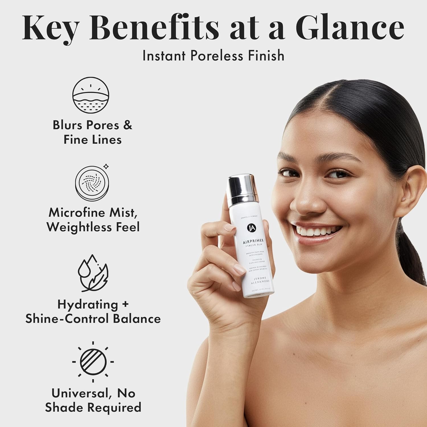 MagicMinerals LiquidSilk Air Primer by Jerome Alexander, Spray Formula Smoothes Skin & Minimizes Appearance of Pores for Flawless Makeup Application