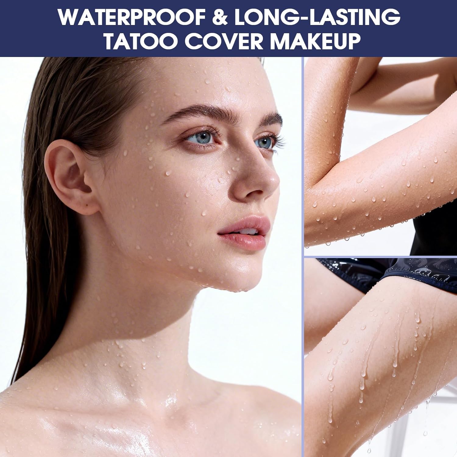 Tattoo Cover Up Makeup Waterproof, Tattoo Cover Up Makeup Cream, Light & Dark Blendable Shades With Skin Tone Patch, Sponges & Mixing Tool Cover Tattoo, Scar, Birthmark Bruises For Body & Face
