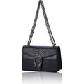 Leather Crossbody And Satchel Purse For Women - Classic Snake Print Chain Purse Luxury Pu Leather Bag