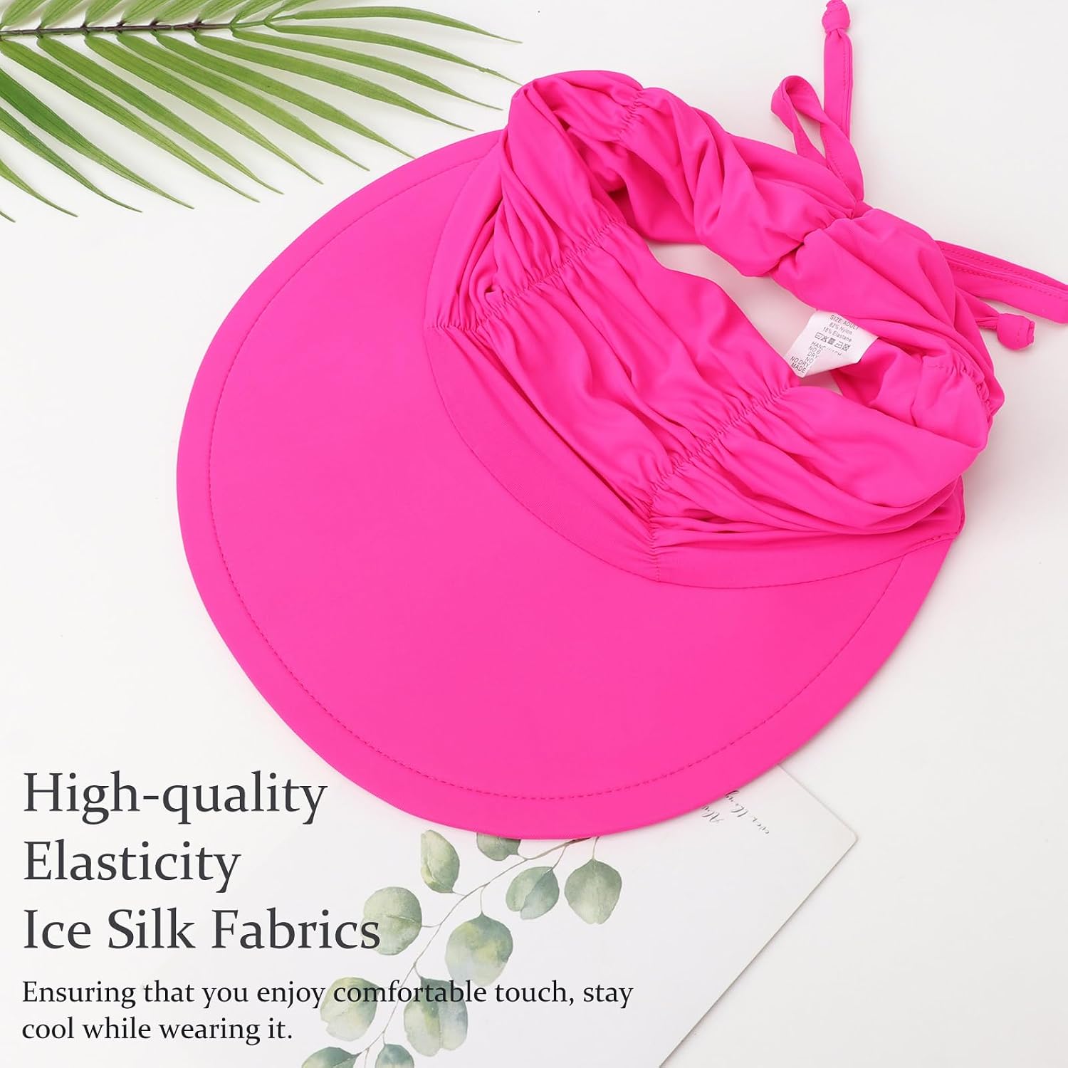 Women Visor Sun Hat Adjustable Foldable Wide Brim Sun Hats Summer UPF 50+ UV Protection Visor Cap for Outdoor Beach Fuschia a