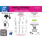 HangSmart TV® Wall Mount NO Stud - Original & Patented Easy Install, DIY for 19-100" TVs, Holds Up to 150LBS, Fits Most LED LCD Flat Screens & Monitors, Includes Hardware