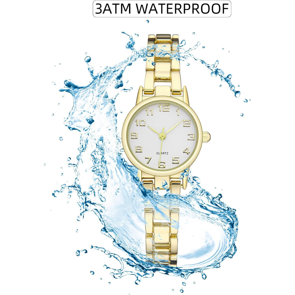 TWOPTION Womens Waterproof Wrist Watch,Women's Small Thin Analog Bracelet Quartz Watch Dainty Christmas Gifts