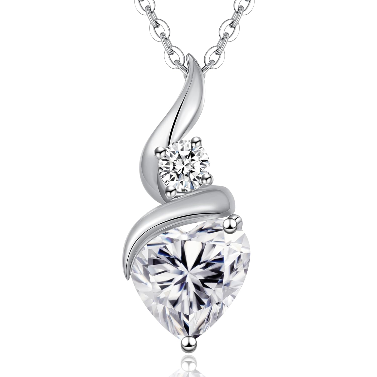 Mothers Day Gifts for Mom, Moissanite Necklaces for Women, 925 Sterling Silver Necklace with Birthstone, Ideal Anniversary Present or Birthday Christmas Valentine Jewelry Gift for Woman Wife Her Girlfriend