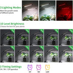 Grow Lights For Indoor Plants, Upgrade 84 Leds Clip Plant Lights, Full Spectrum Led Plant Growing Lamps With Flexible Gooseneck, 3/9/12H Timer, 3 Spectral Modes, 10 Dimmable Levels (2 Head 1 Pack)