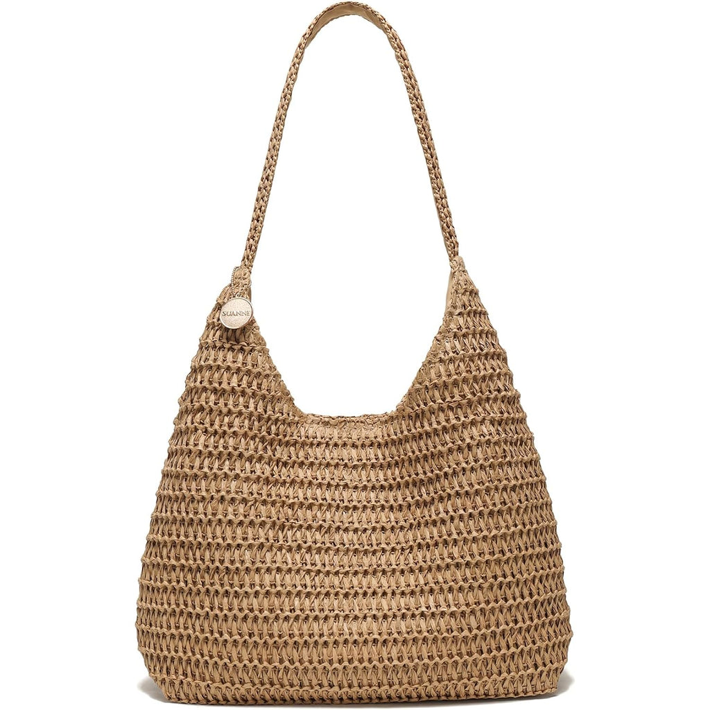 Straw Bags For Women, Large Woven Tote Bag, Summer Beach Shoulder Bag, Hobo Handbag For Vacation, Travel Casual Purse