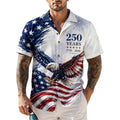 America 250Th Anniversary Hawaiian Shirt 1776-2026, Patriotic Eagle Flag Button Down Shirts Men, Gifts For Independence Day