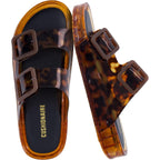 Cushionaire Pool Slides For Women Water Resistant Double Buckle Adjustable Slip-On Womens Sandals For Beach Shower Casual Wear