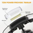 Lutec 72W 7500Lm Led Security Lights Motion Sensor Light Outdoor, 5000K Daylight, Ip65 Waterproof, Dusk To Dawn, 3-Head Motion Detected Flood Light For Garage, Yard, Porch(Black)