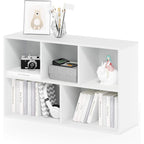 Furinno LUDER Book Shelf, 5-Cube Bookshelf, Reversible Bookcase, 9.4 x 19.5 x 31.5, Easy Assembly, for Living Room, Bedroom, Home Office, White